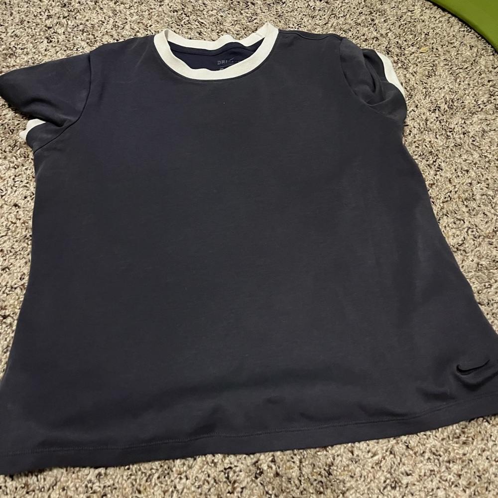 NIKE Dry-Fit TShirt Wmns, Navy/Purple with White Edges, Rarely Worn for Exercise